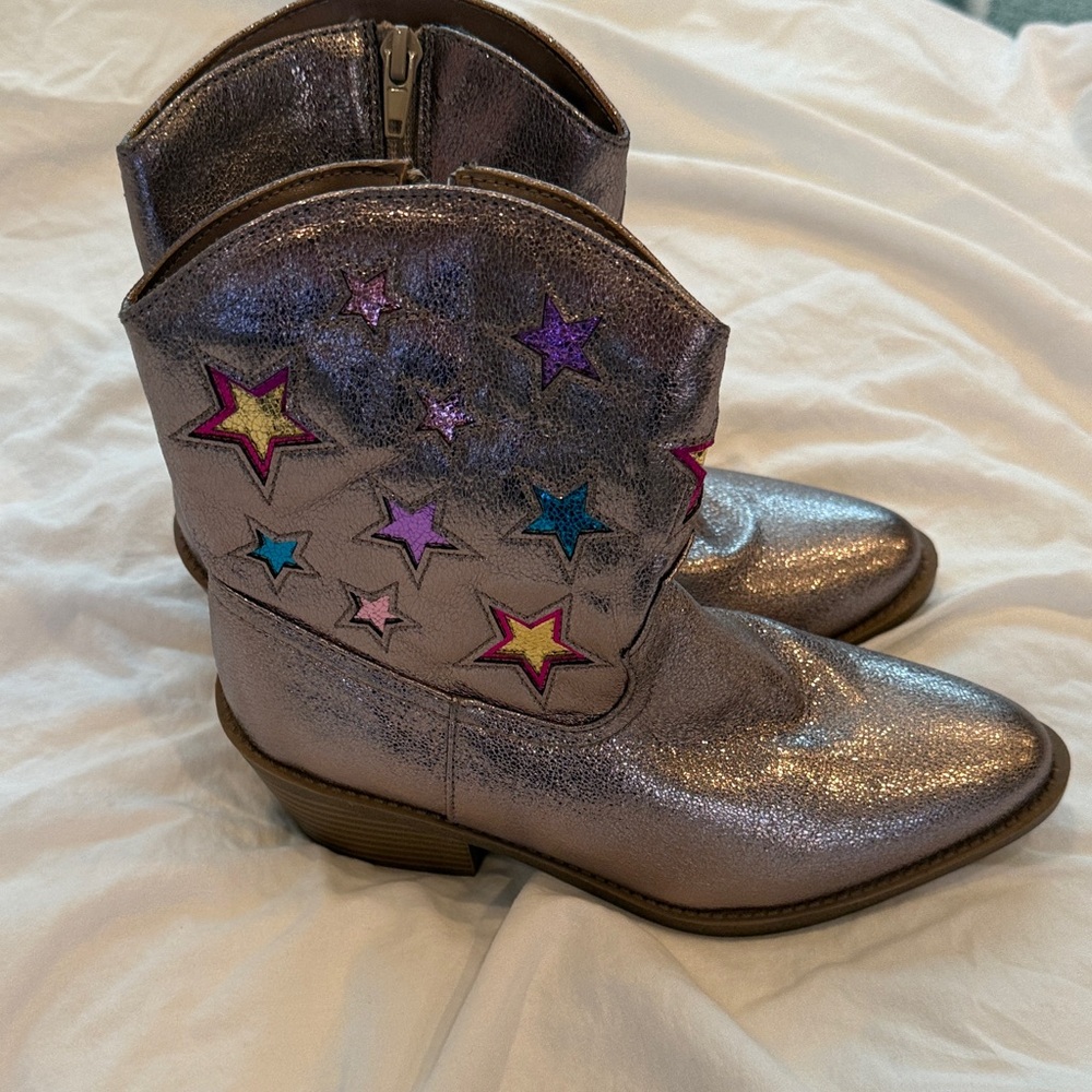 Steve Madden Metallic Lilac Kids Star Cowboy Boots